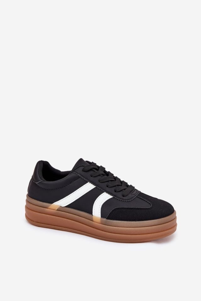 Love Lace Love Lace Women's Platform Sneakers with Rounded Toe & Cushioned Insole in Black - 2