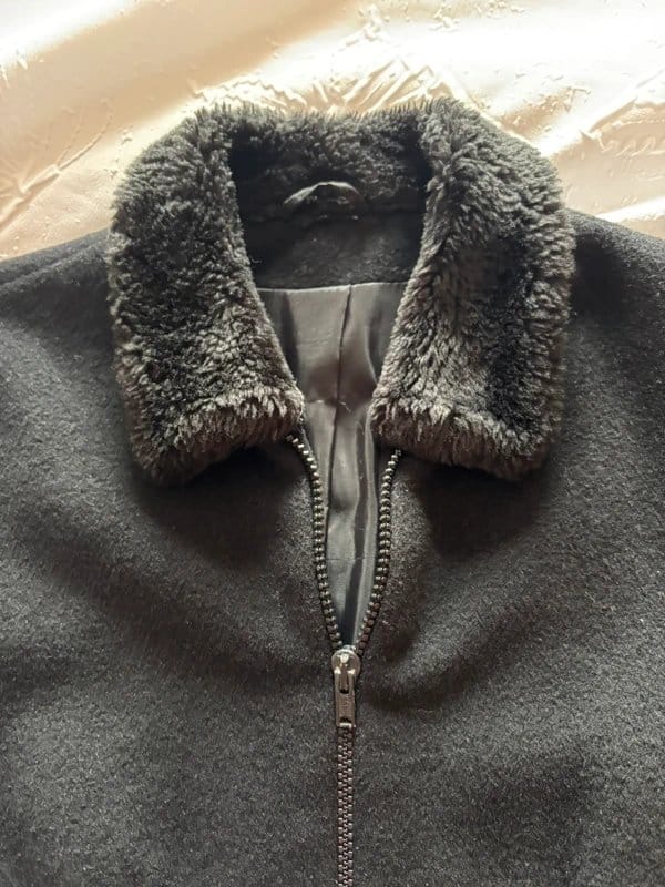 Topshop Black Faux Fur Collar Jacket