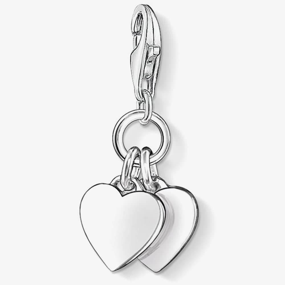 Thomas Sabo THOMAS SABO Women's Silver 2x Plain Heart Charm 0836-001-12