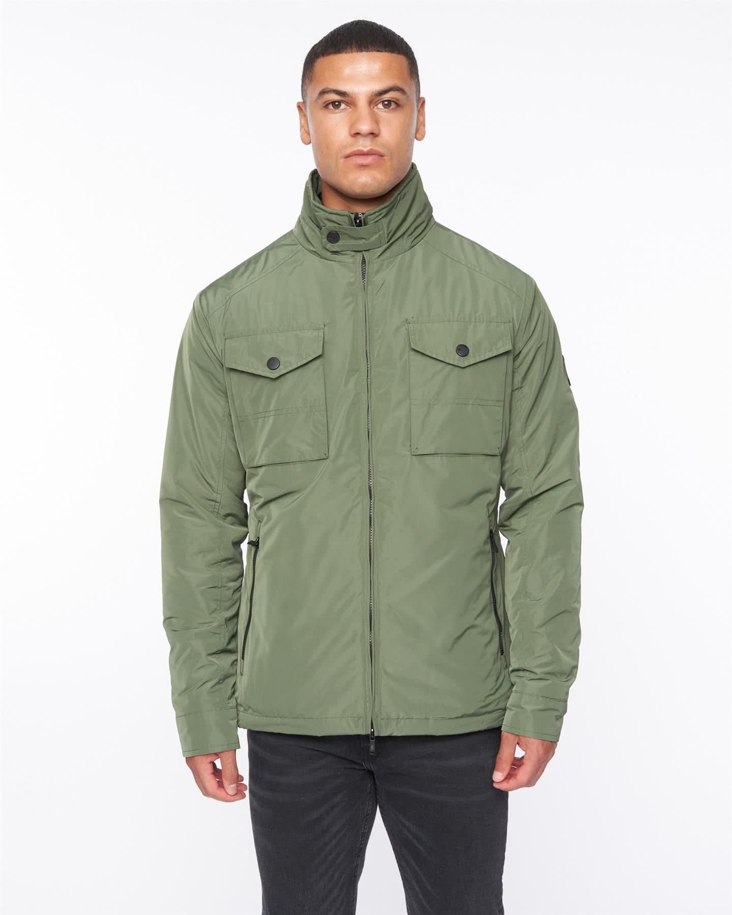 Duck&Cover Duck&Cover Blensons Men's Padded Hooded Jacket in Dark Olive