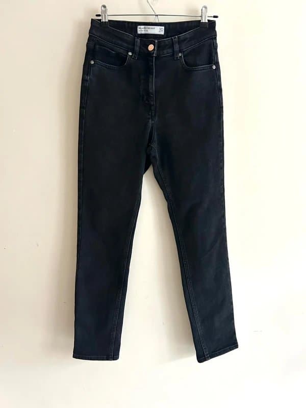 Next 🖤Next Women’s High Rise Relaxed Skinny Jeans – Black Vintage Wash Denim UK 10R🖤