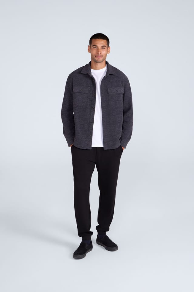 Animal Animal Men's 'George' Warm Comfortable Casual Collared Button Down Fleece Shirt in Navy - 2