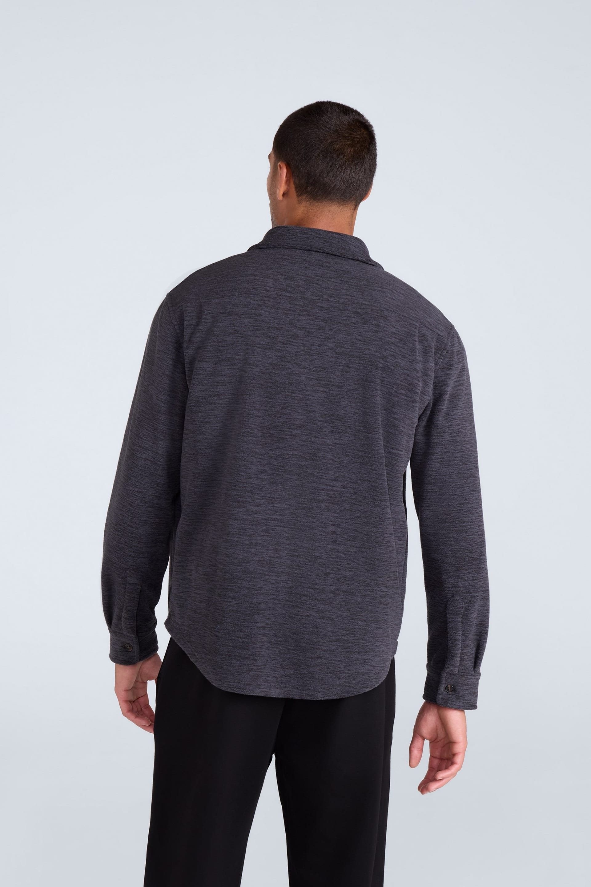 Animal Animal Men's 'George' Warm Comfortable Casual Collared Button Down Fleece Shirt in Navy - 4
