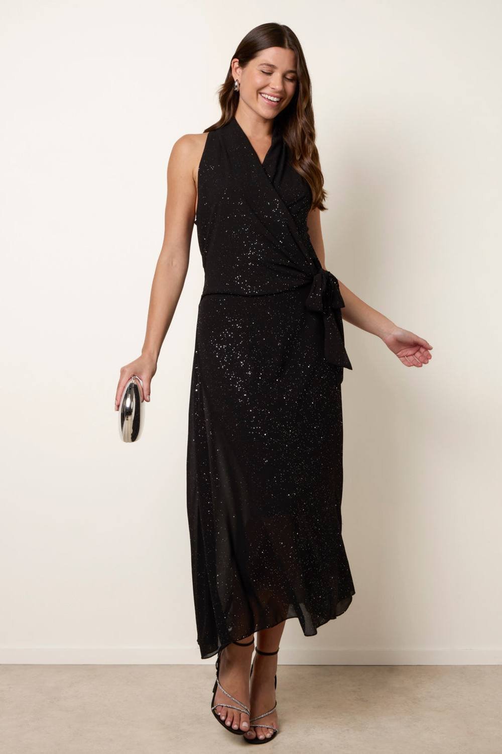 Blue Vanilla Blue Vanilla Women's Black Wrap Knit Halter Shape Dress - 3