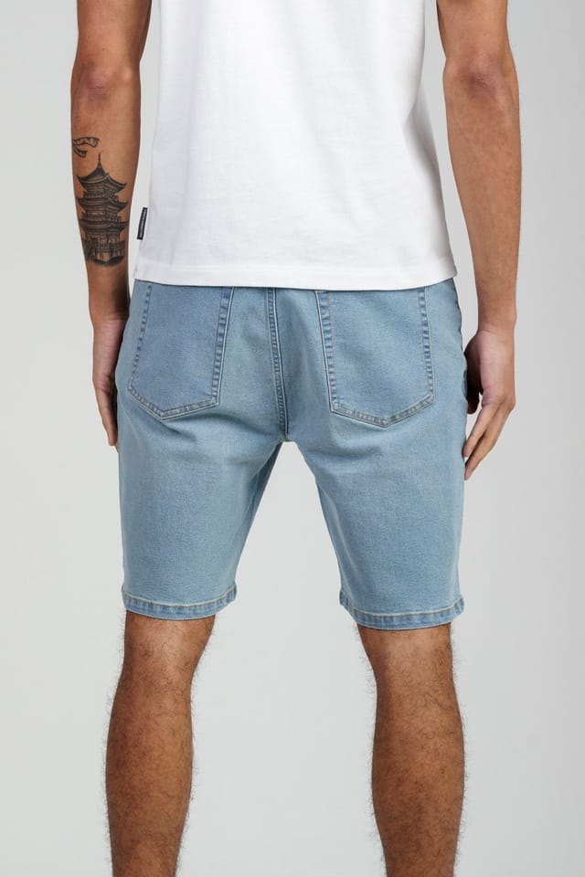 Tokyo Laundry Tokyo Laundry Men's Cotton Blend Regular-Fit Denim Shorts in Light Blue - 3
