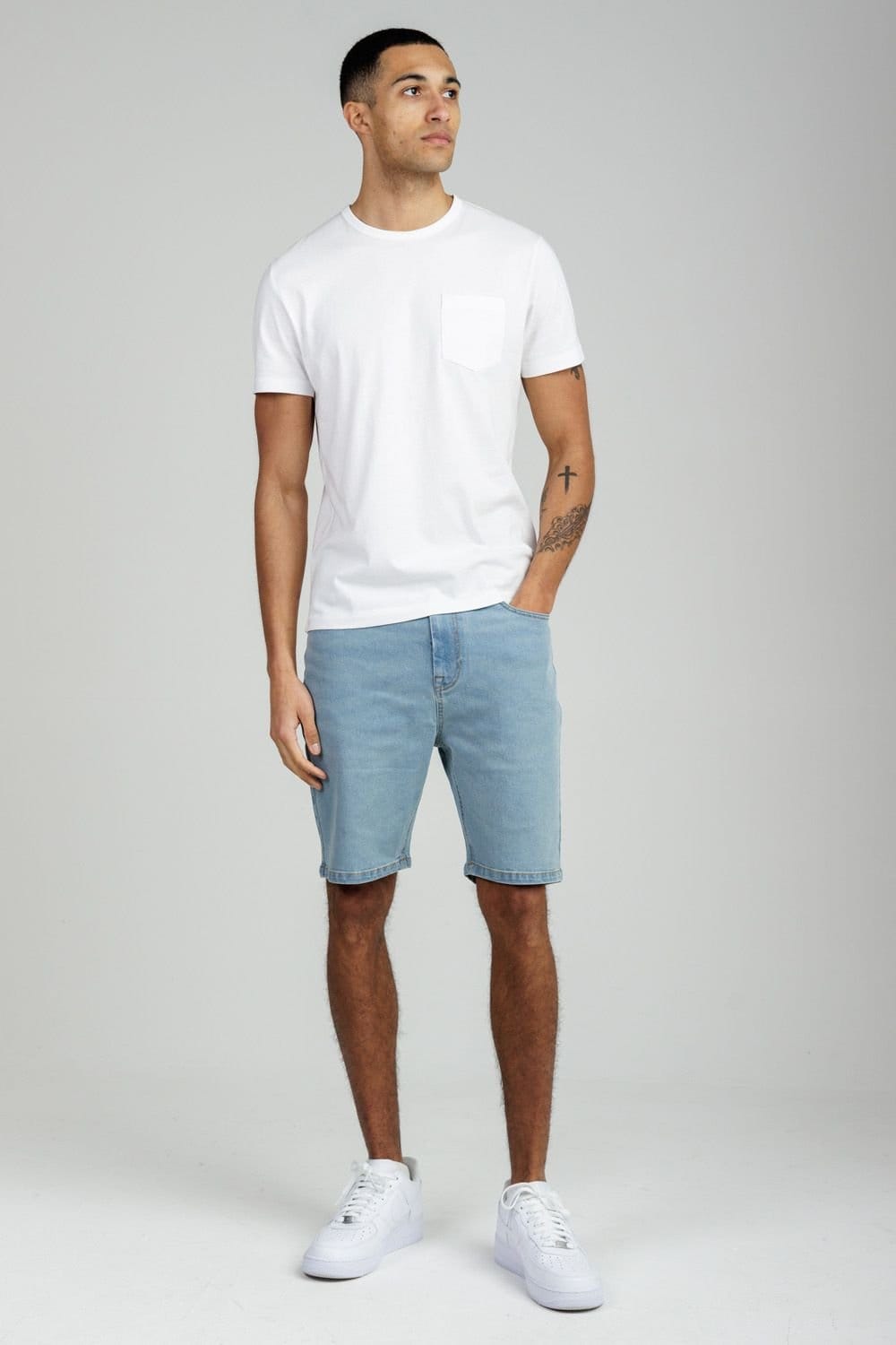 Tokyo Laundry Tokyo Laundry Men's Cotton Blend Regular-Fit Denim Shorts in Light Blue - 4