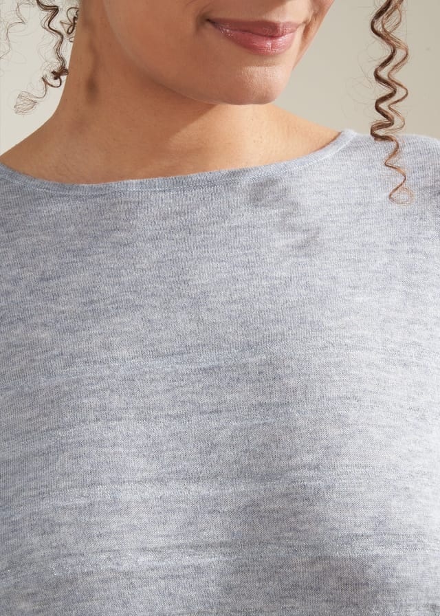 Truly Truly Women's Lurex Stripe Jumper in Grey - 2