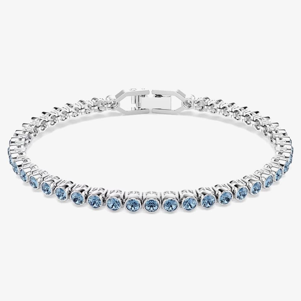 Swarovski Swarovski Women's Imber Rhodium Plated Blue Crystal Tennis Bracelet 5734239