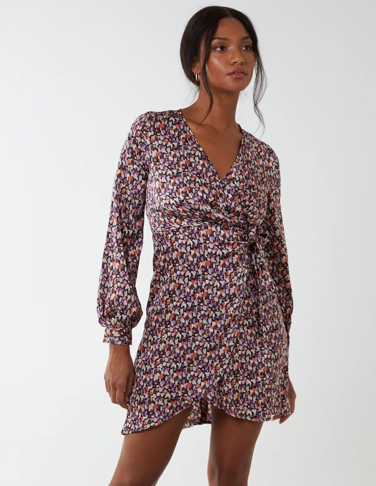 Blue Vanilla Long Sleeve Wrap Hem Dress