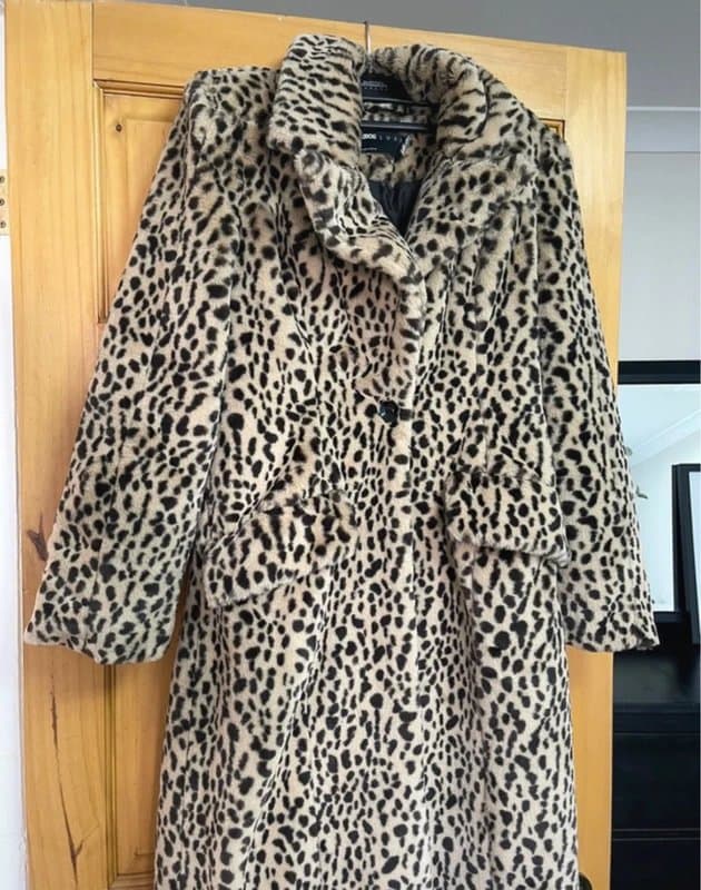 ASOS Vintage style leopard print faux fur coat