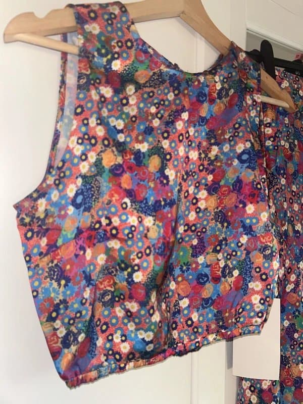 Never Fully Dressed Never Fully Dressed Floral Satin Co-Ord Set | Crop Top & Midi Skirt | UK 8 | BNWT