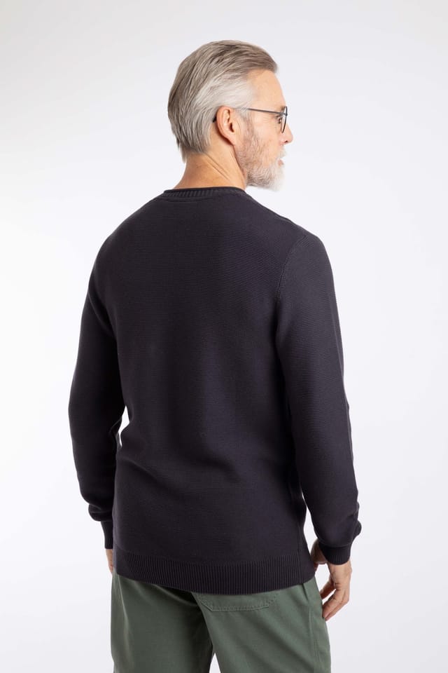 Weird Fish Weird Fish Men's Rhett Crew Neck Knitted Jumper in Dark Navy - 3