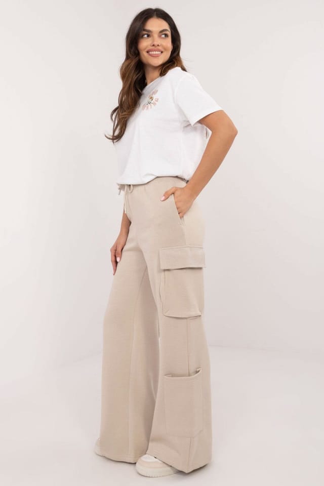 Love Lace Love Lace Women's Casual Cargo Sweatpants High Rise Trousers in Beige - 2