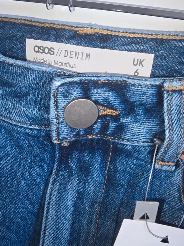 ASOS ASOS Design Petite Denim Mini Skirt Midwash Blue UK 6