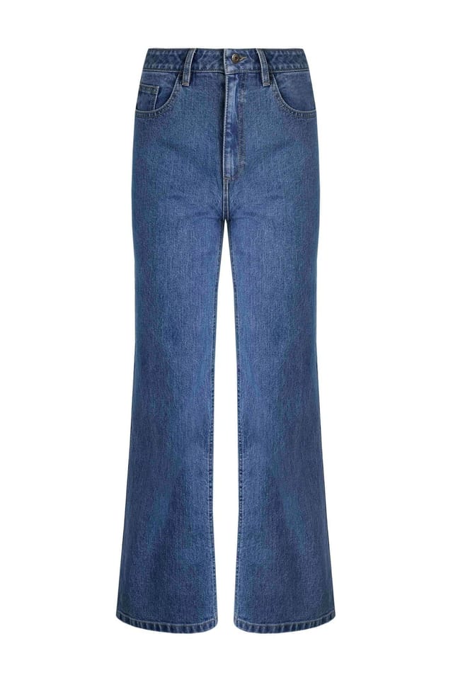 Weird Fish Weird Fish Women's Corine Wide Leg Denim Jeans in Blue - 2