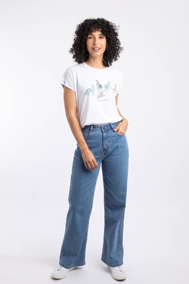 Weird Fish Weird Fish Women's Corine Wide Leg Denim Jeans in Blue - 3