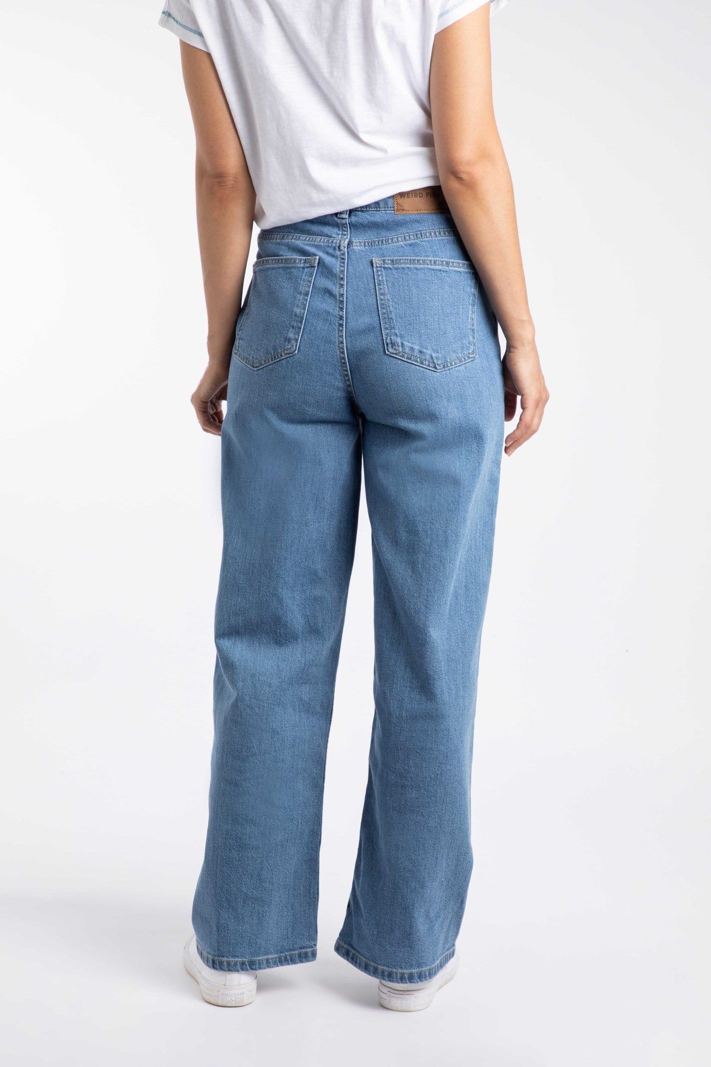 Weird Fish Weird Fish Women's Corine Wide Leg Denim Jeans in Blue - 4