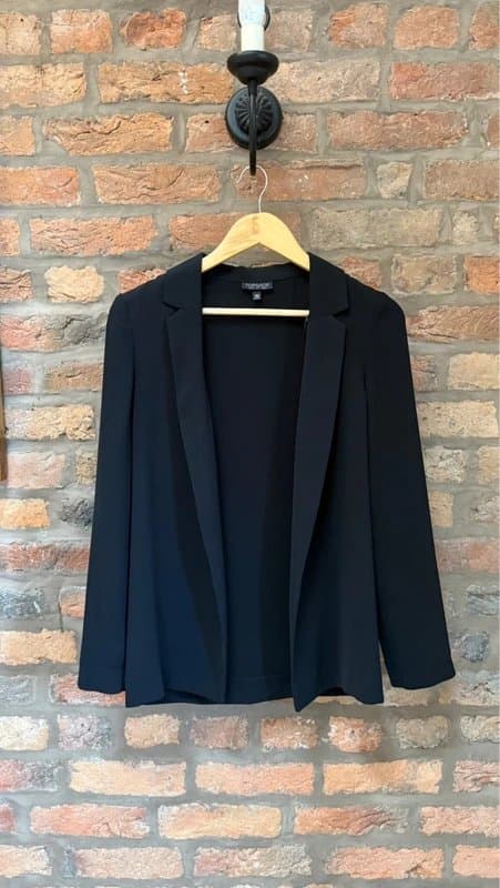 Topshop Topshop Black Unstructured Lightweight Blazer Size 8