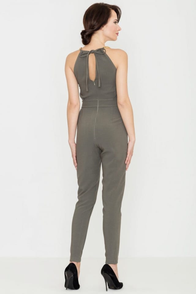 Love Lace Love Lace Women's Chain Detail Tapered Leg Jumpsuit in Green - 2