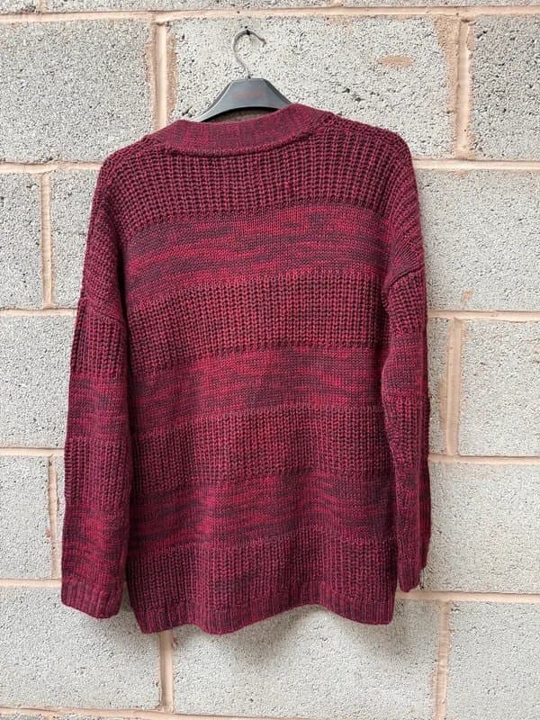 Matalan (B16c) matalan knit burgundy red cardigan size M