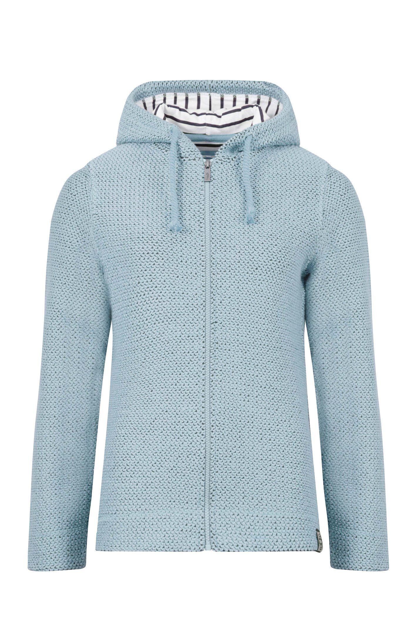 Weird Fish Weird Fish Women's Chicoa Full Zip Macaroni Hoodie in Light Blue - 2