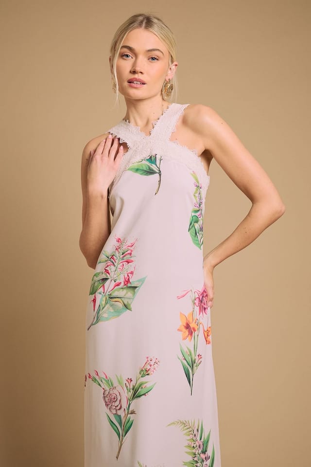 Oasis Oasis Women's Halterneck Maxi Dress in Ivory - 2