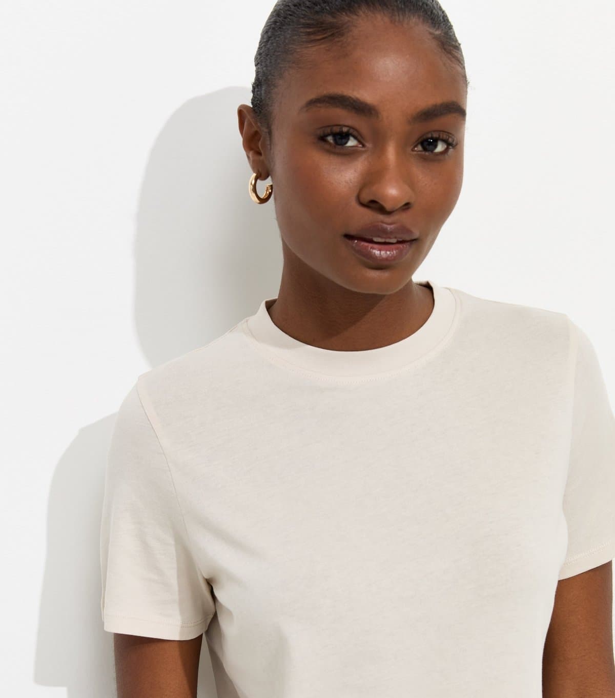 New Look New Look Stone Cotton Relaxed Fit T-Shirt