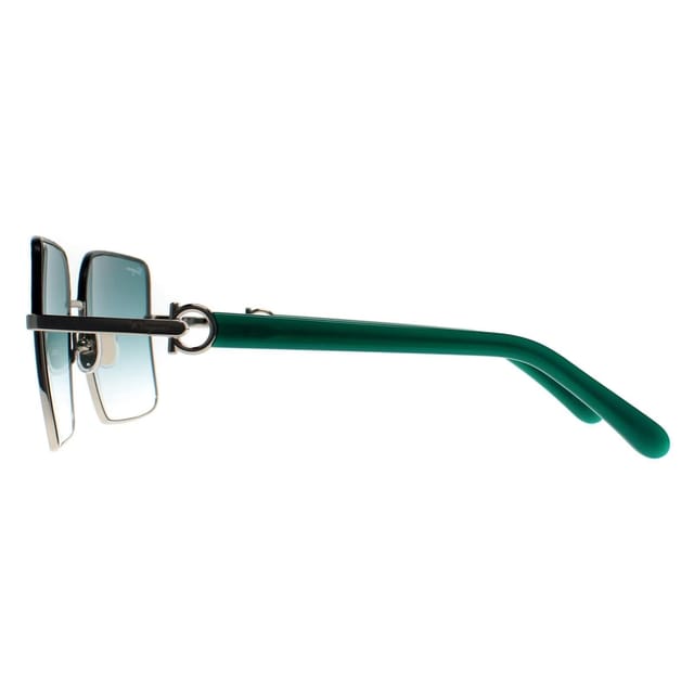 Salvatore Ferragamo Salvatore Ferragamo Women's Square Silver Petrol Blue Gradient SF302SL - 3