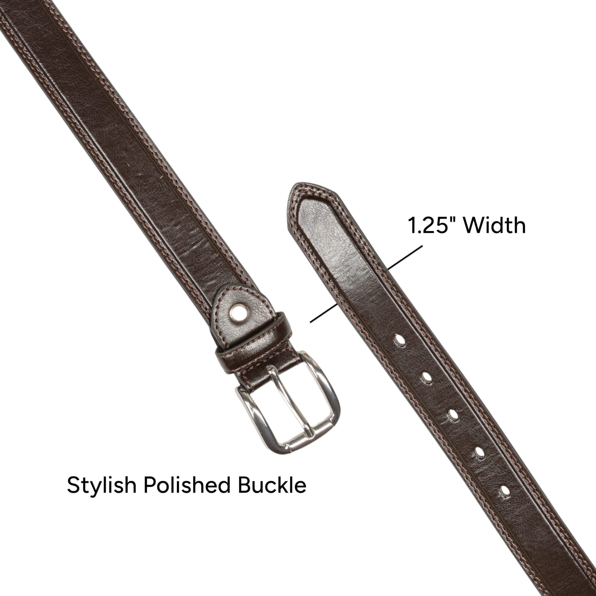 Woodland Leathers Woodland Leathers Men's Men's Classic Belt, Leather Back Jeans Trouser Belt in Brown - 4
