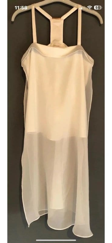 River Island White Sheer Long Vest Top