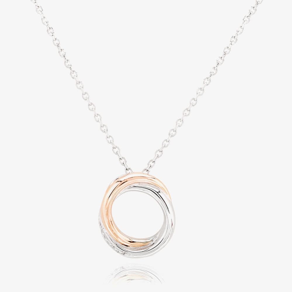 Rosa Lea Rosa Lea Women's Pave Intertwined Rings Pendant BJ-P3268CRG0.5 in Silver
