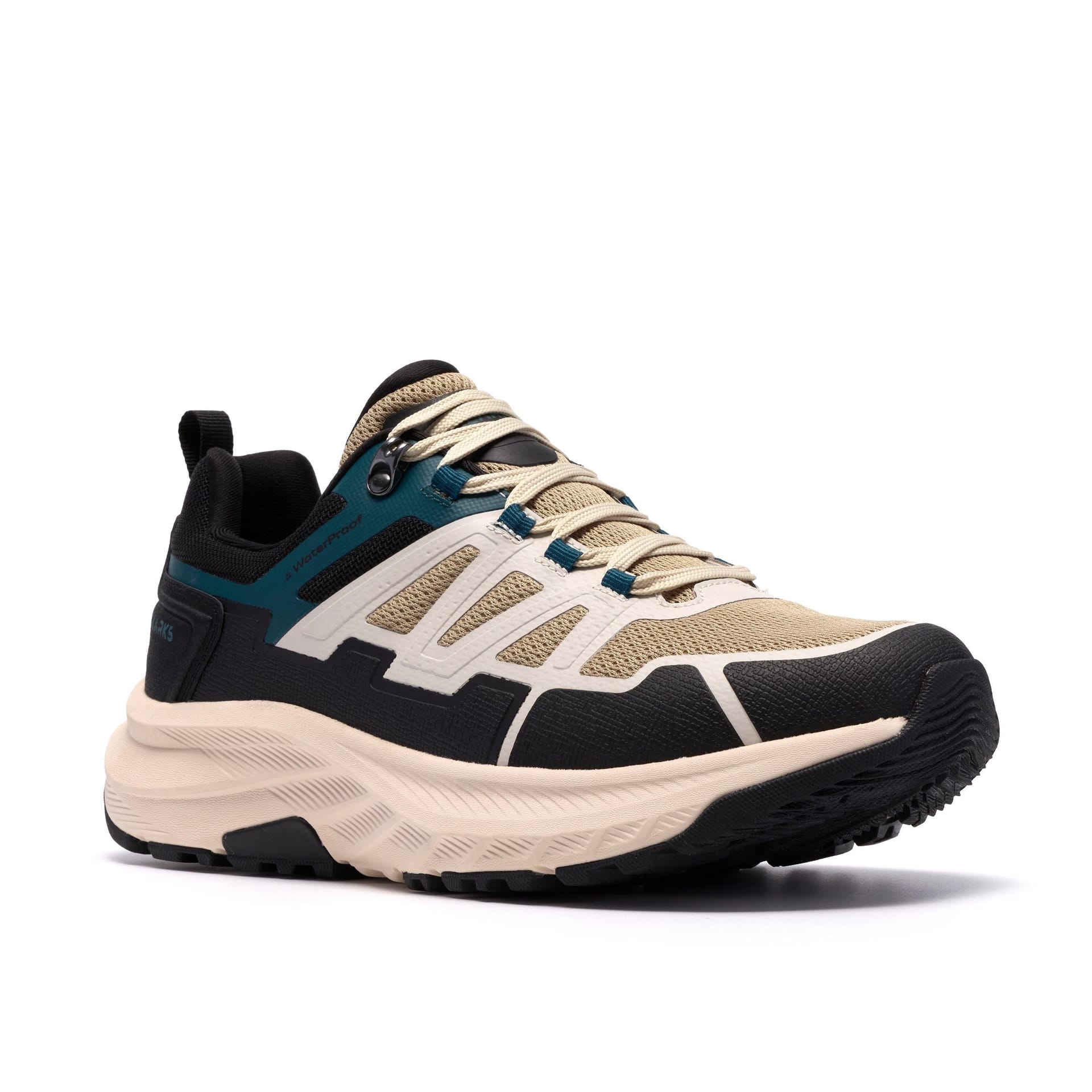 Clarks Clarks Men's Enford Lo Waterproof Off-White Trainers, Lace Up, Walking in Light Sand - 4