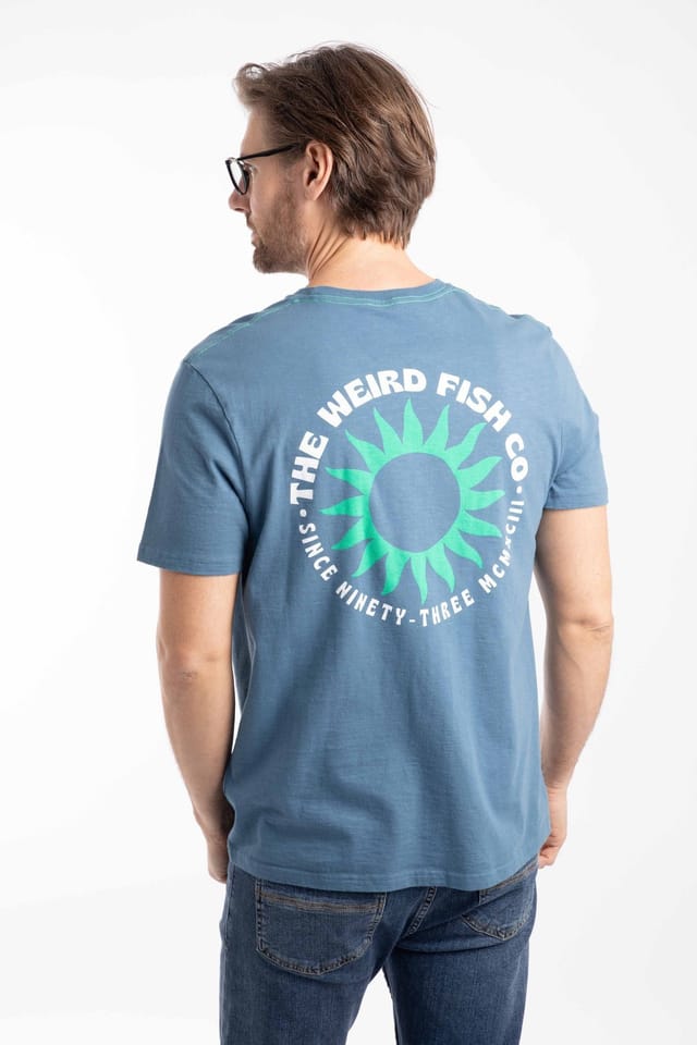 Weird Fish Weird Fish Men's Sun Beam Graphic T-Shirt in Mid Blue - 3