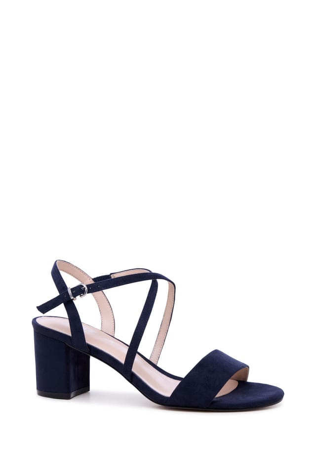 Paradox London Paradox London Women's Honeysilk' Wide Fit Block Heel Sandals in Navy - 2