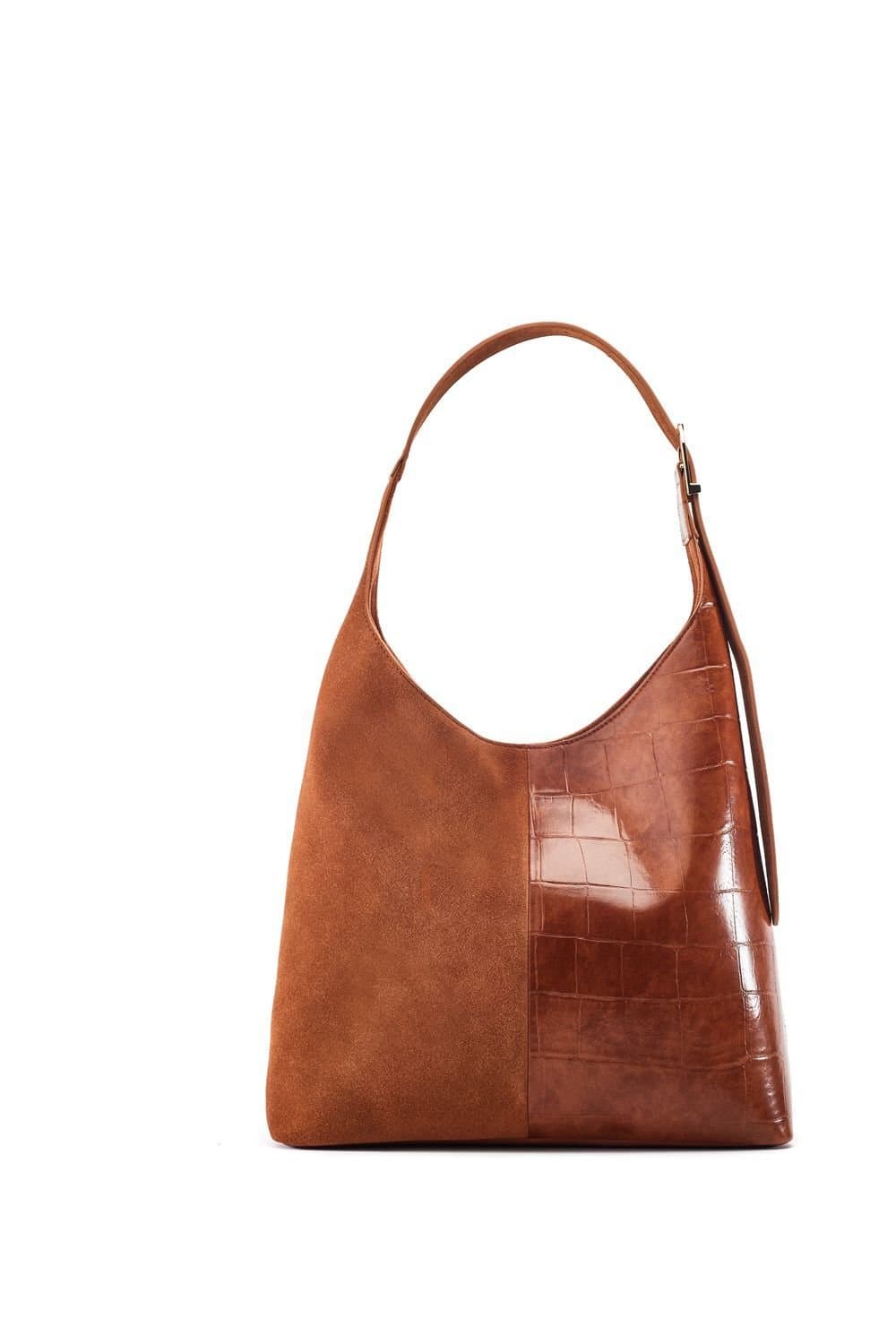 Moda In Pelle Moda In Pelle Women's 'Basilla Bag' Suede Shoulder Bag in Tan