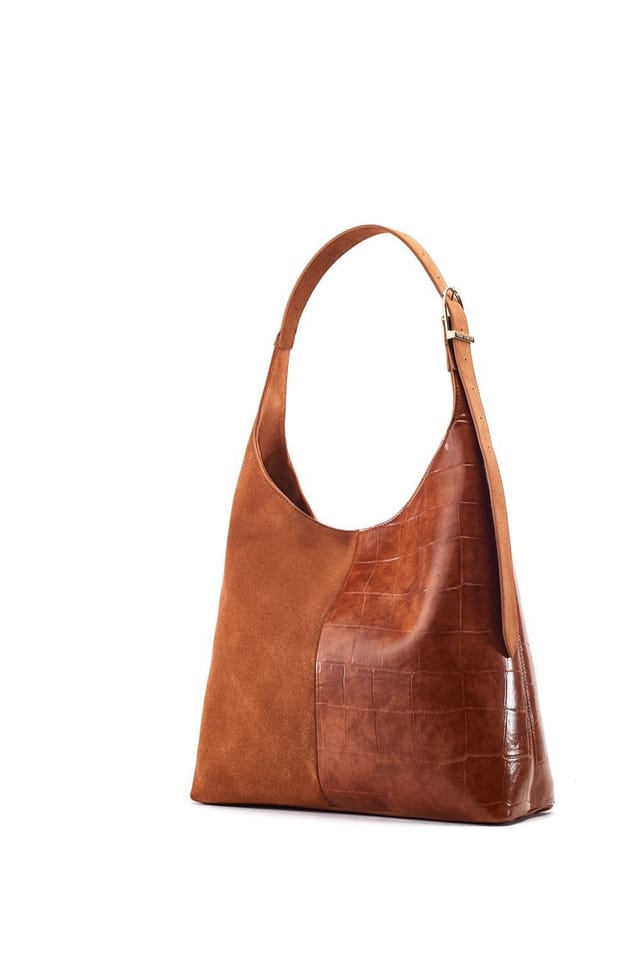 Moda In Pelle Moda In Pelle Women's 'Basilla Bag' Suede Shoulder Bag in Tan - 2