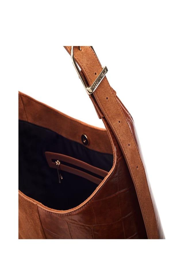 Moda In Pelle Moda In Pelle Women's 'Basilla Bag' Suede Shoulder Bag in Tan - 3
