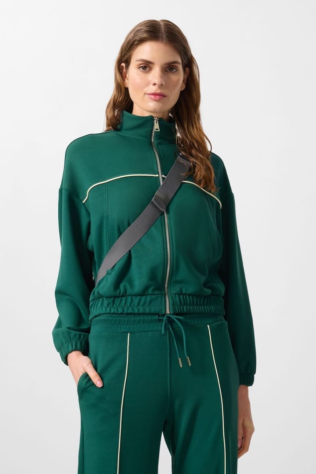 Tommy Life Tommy Life Women's Oversized Zip-collar Tracksuit Set in Emerald - 2