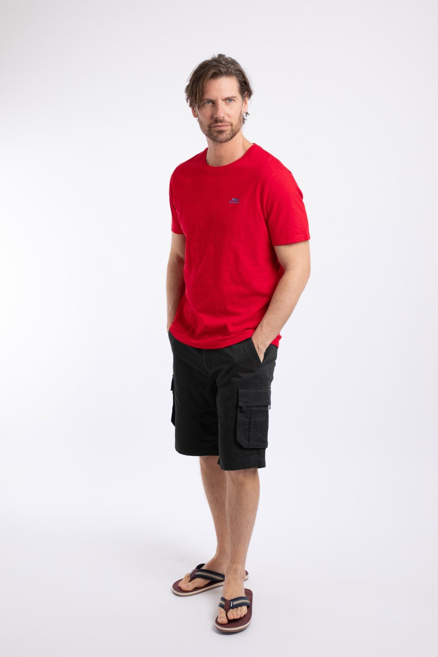 Weird Fish Weird Fish Men's Fished Branded T-Shirt in Scarlet - 4