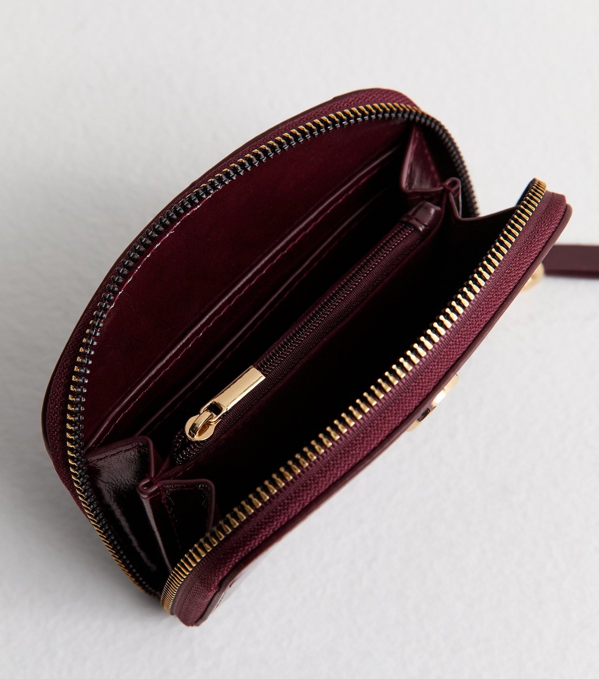 New Look Dark Burgundy Faux Leather Curved Purse New Look - 2