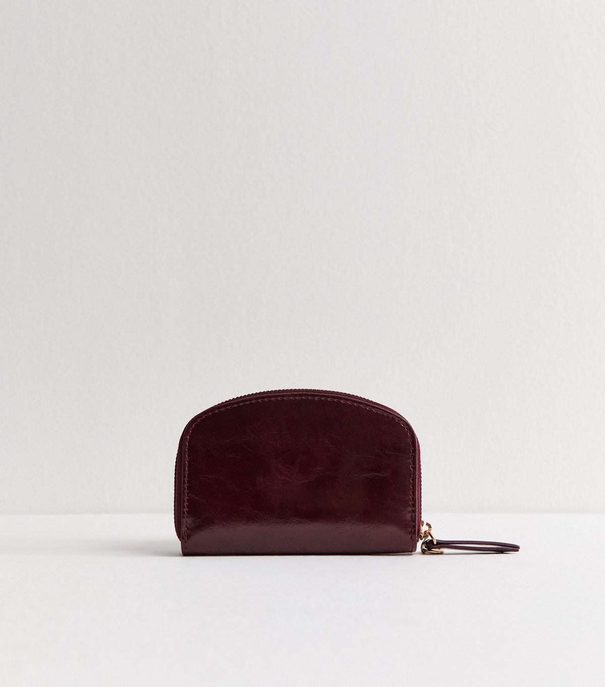 New Look Dark Burgundy Faux Leather Curved Purse New Look - 3