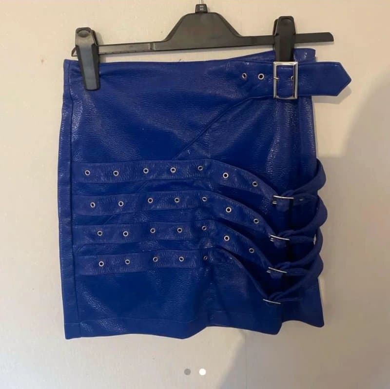ASOS Blue leather skirt