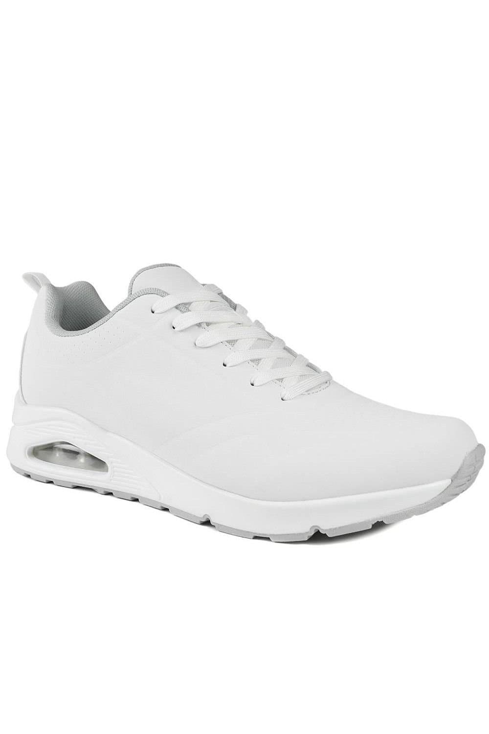 Pavers Pavers Men's White Grippy Lace-Up Trainers