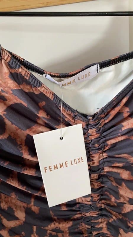 ASOS Femme luxe asos leopard body con dress