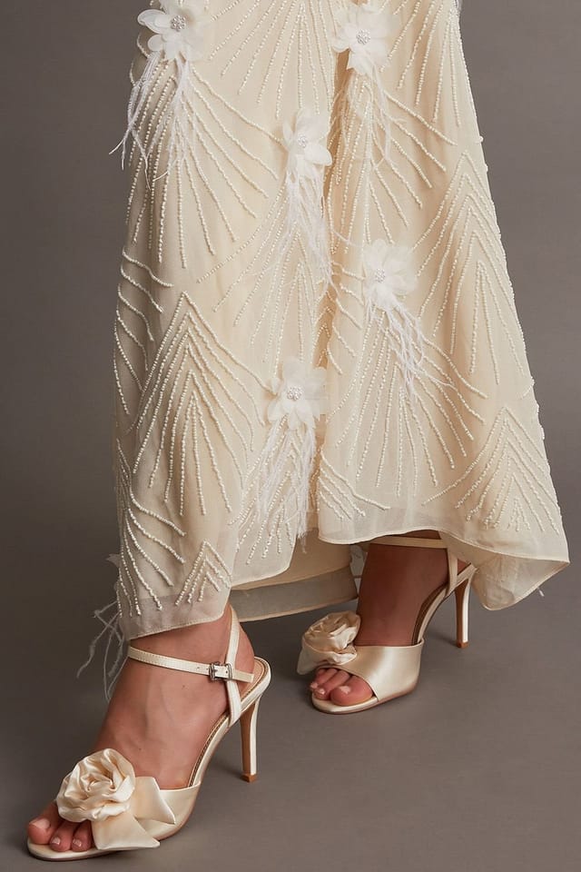 Monsoon Monsoon Women's Satin Corsage Stilettos Ivory - 2