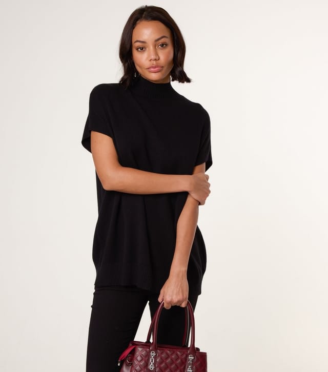 Blue Vanilla Women's Black High Neck Knit Top Blue Vanilla New Look - 2