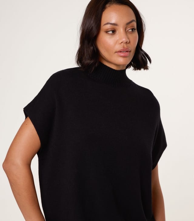 Blue Vanilla Women's Black High Neck Knit Top Blue Vanilla New Look - 3