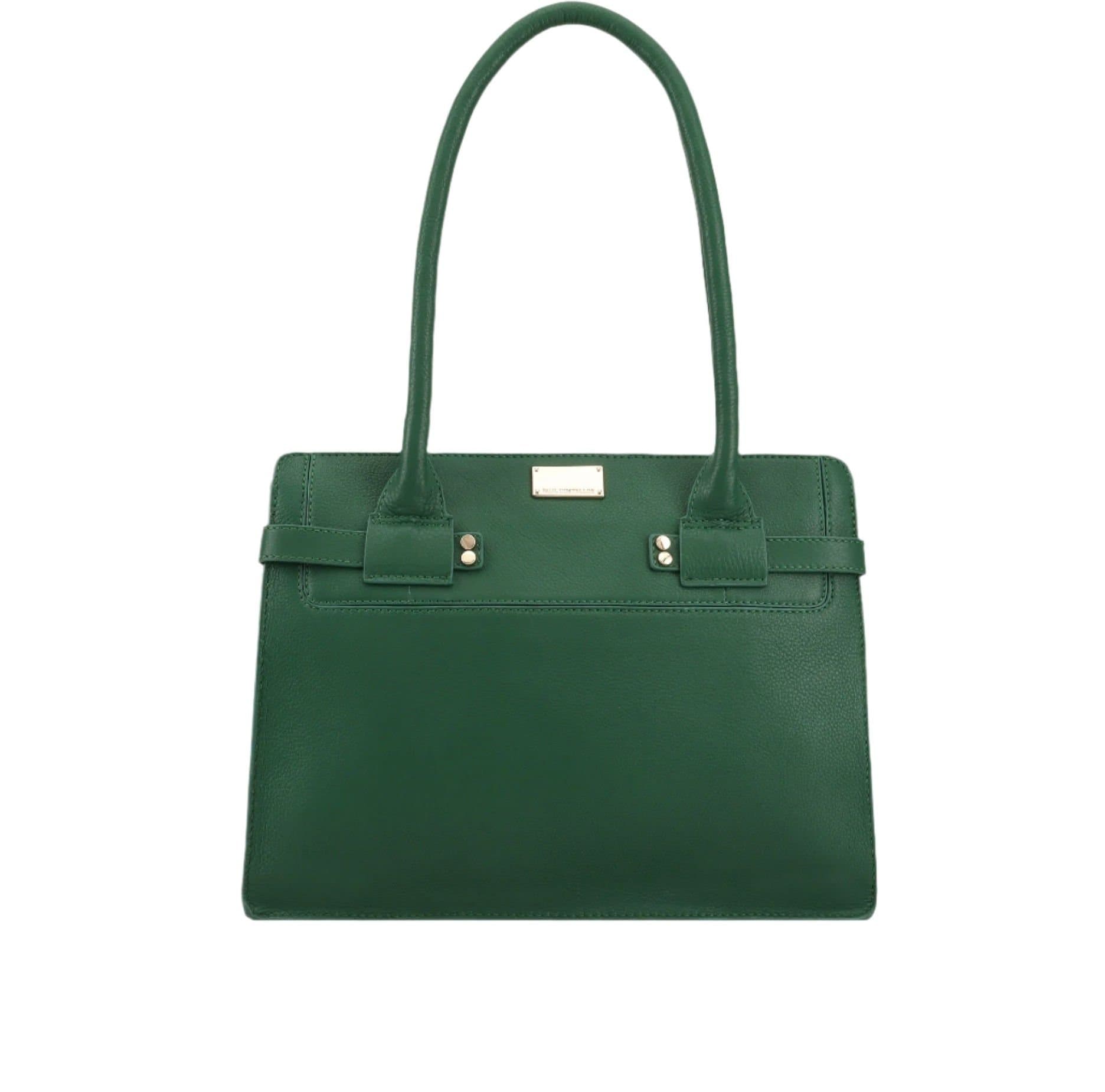 Paul Costelloe Paul Costelloe Women's Tirso Leather Shoulder Bag in Dark Green