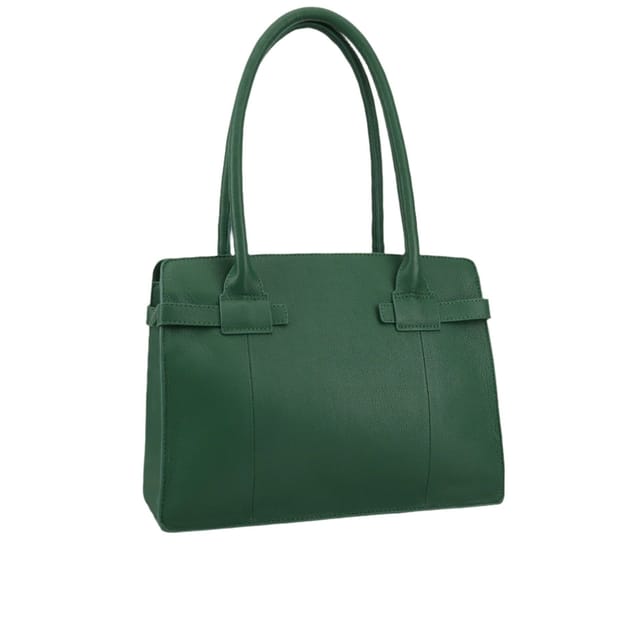 Paul Costelloe Paul Costelloe Women's Tirso Leather Shoulder Bag in Dark Green - 2