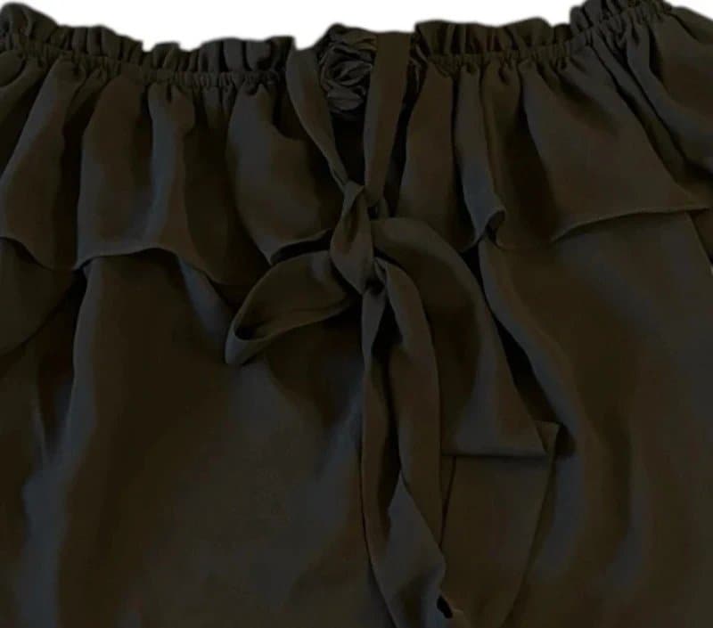 Mint Velvet Mint Velvet Summer Off-the-Shoulder Top Size M Black Ruffle Sleeve